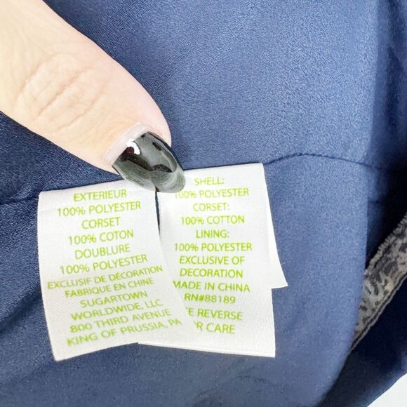 LILLY PULITZER | NEW Jamie True Navy Embroidered Asymmetrical Dress Women’s 6 - Picture 14 of 14